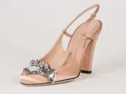 New Alessandro Dell'Acqua Beige Sain Upper Shoes Size 37.5 US 7.5