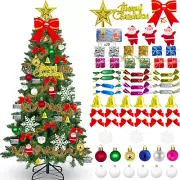 1.5M Christmas Tree Xmas Tree, Artificial Green Christmas Tree with 74 Xmas Tree