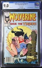Wolverine Save the Tiger #1 RARE NEWSSTAND EDITION **CGC 9.0**