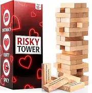 LOVEVIBE Valentines Day Gifts for Him Her - 54 Stacking Wooden Block Game for Him, Her, Girlfriend, Boyfriend, Wife, Husband, Couples, Anniversary Date Ideas,...