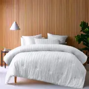 Vintage Design Homewares Reflections White 3 Piece Comforter Set King