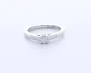 0.3CT Natural Diamond F/VS2 Round Brilliant Platinum 4-Prong Classic Accent Ring