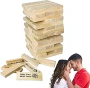 PLLCJB Lust Tower Game for Adults, 48Pcs Super Naughty Block Tower Game, Couples Games for Adults, Valentine Tumbling Tower Stacking Blocks Game