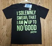 New Kids Shirt HARRY POTTER "I Solemnly Swear That I Am Up To No Good" LG NWT