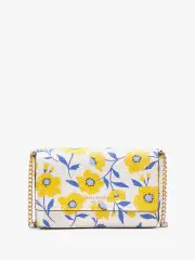Morgan Sunshine Floral Printed Flap Chain Wallet