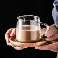 在飛比找松果購物優惠-日式風格玻璃咖啡杯套裝 早餐牛奶杯簡約下午茶杯 (8.3折)