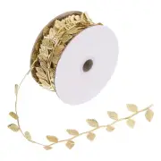 22 Yards Gold Leaf Ribbon, Leaves Trim Rope Leaf String, Style 1