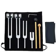 Tuning Forks - 128 Hz Tuning Fork for Healing | Sound Healing Instruments | Body Weighted Tuning Forks for Healing Chakra Set | Aluminium Alloy Tuning Fork With Silicone Hammer and Bag for Men Women