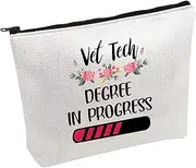 PWHAOO Future Vet Tech Makeup Bag Veterinarian Gift Vet Student Gift Vet Tech Degree In Progress Cosmetic Bag, Vet Tech Degree In Progress B