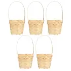 5 Pcs Mini Bamboo Hand Basket Storage Small Woven Flower Baskets