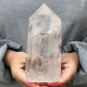 1.84LB Natural Clear Quartz Obelisk Quartz Crystal Point Wand Healing Gem XA3391