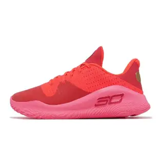 【UNDER ARMOUR】籃球鞋 Curry 4 Low Flotro 男鞋 紅 Flooded 咖哩 抓地 運動鞋 UA(3026620600)