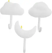ibasenice 3pcs Adhesive Wall Hooks,no-Drill Hooks for Dorm Room Self-Adhesive No-Trace Hooks for Keys Towels Bags Strong Sticky Hooks