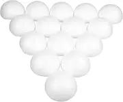 Angoily 15 Pcs Ball Foam Hemisphere White Crafts Decoration Hemispherical Shape Foam Polystyrene Half Dome Craft Kit Ball Craft Large Balls Half Foam Balls Large Foam Circles