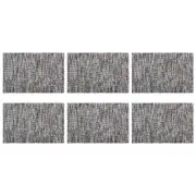 6x Maxwell and Williams Table Accents Lurex Placemat 45x30cm - Grey Stripe