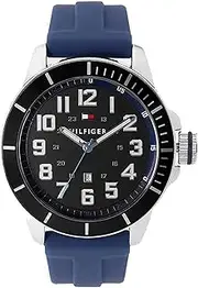 [Tommy Hilfiger] Men's Th Essentials 1791537 Quartz Watch, Black, 48.2 mm Case Diameter