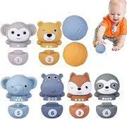 Kids Bowling Toy Set - Animal Shape Puzzle Game - Color Shape Number Recognition Toys, Early Educational Activities for Children