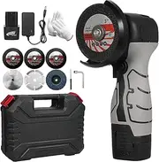 Weytoll Mini Angle Grinder, 7000RPM Cordless, 16.8V 2000mAh Battery, Grinding Disc, for Cutting Polished Brick Wood Stone Steel