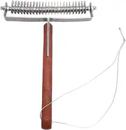 Horse Grooming Rake, Stainless Steel Heavy Duty 25 Blades Deshedding Dematting Brush Undercoat Rake, Pet Dematting Comb with Wooden Handle for Pet Dog