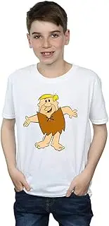 [Absolute Cult] The Flintstones Boys Barney Rubble Classic Pose T-Shirt White 7-8 Years