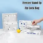 10Pcs/Box Reusable Kitchen Fresh Bag Leakproof Freezer Stand Up Zip Lock Bag