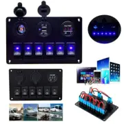 6 Gang 12V Switch Panel Control USB Charger Toggle for ON-OFF Truck Marine Boat (for: Daihatsu)