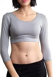[HT HALFTEE] HALFTEE 3/4 Sleeve Layering Tee | Demi Cami for Women & Teens | Cute Crop Top | XS-6X