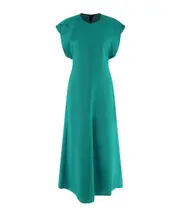 Victoria Beckham Folded Cap Sleeve Midi Dress UK10,UK8,UK12,UK14 peacock