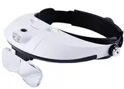 Headband Headset Head LED Lamp Light Jeweler Magnifier Magnifying Glass Loupe