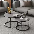 Real Sintered Stone Round Coffee Table and Side Table Marble Table Large & Small