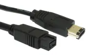 GA100600 GC1002 - 3 Metres 9PIN M TO 6 PIN M FIREWIRE 800-400 BLACK CABLE LEAD