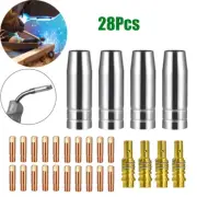 28Pcs MIG/MAG Torch Welding Torch Consumable Spare Parts for MB15 AK15 Welder