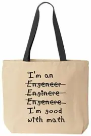 I'm Good With Math Funny Engineer Reusable Grocery Shopping School Office Natura
