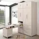 直人木業-LEO北歐風140公分系統衣櫃搭配伸縮書桌(80公分三抽搭配60公分開放櫃)