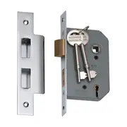 2166 Mortice Lock 5 Lever Chrome Plated CTC57mm Backset 46mm
