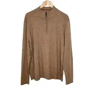 Smartwool Sparwood Half Zip Sweater Acorn Tan Mens Size XL Pullover Merino Wool