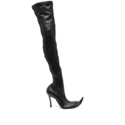 [Balenciaga] Balenciaga 110mm Leather Pointed-toe Over-the-knee Boots 40 IT BLACK