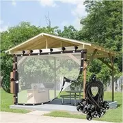 Outdoor Patio Curtains Waterproof and Thermal Insulated Customizable Size 5x2m Clear Color Grommet Top Sun Shade for Balcony and Patio