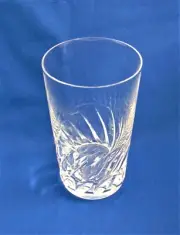 Vintage MCM Sasaki Crystal Clear Heavy Drinking Glasses Swirled Cut Design
