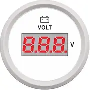 52MM Gauge Voltmeter 8-32V Marine Volt Meter Auto Voltmeter Universal Voltage Boat Automobile with Red Backlight 12V 24V Voltmeter(WW)