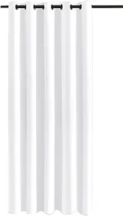 Waterproof Outdoor Curtains 180cm Wide, Thermal Insulated Blackout Drapes for Patio, Pergola & Gazebo, Eyelet Garden Panels - Elegant White (W180xH243cm)