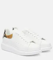 [McQueen] McQueen Oversized snake-effect leather sneakers AU 7 white