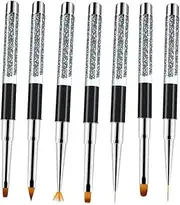 FRCOLOR 7pcs Nail Art Brush Drill Handle Nail Painting Tool Kit for Women and Lightweight Design for Fine Detailing for Professional and Home Use