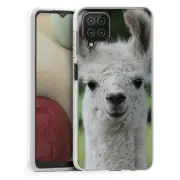 (Llama Smile)ShockProof Rugged TPU phone case cover(Clear)for Samsung Galaxy A12