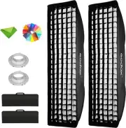 Strip Softbox 35 x 160cm Honeycomb Grid Softbox & Bowens Mount Speedring