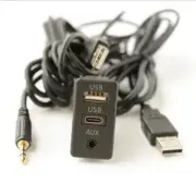Car Dash Flush Mount AUX Dual USB Port 1.5M Panel Type C Extension Cable Adapter (for: Honda)