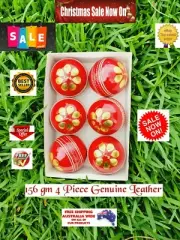 6 x 156 Gm 4 Piece Premium Quality LEATHER TurfRED Cricket Ball