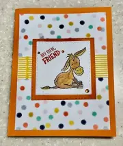 Handmade Card Stampin Up Fun Donkey HAPPY BIRTHDAY Thinking of You FREE SHIPPING