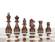 Staunton No. 6 Tournament Chess Pieces - Wooden standard chessmen - Weighted,...
