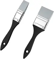 2Pcs Silicone Paint Brushes, Sturdy Flat Silicone Paint Brush, Flexible, Wide & Narrow, for Acrylic Paints, Grey